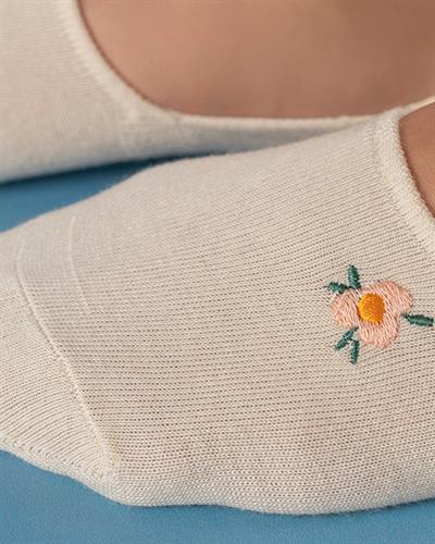 Mini Flower Чорапи Бабет Дамски, Памучен, Екру, 36-40