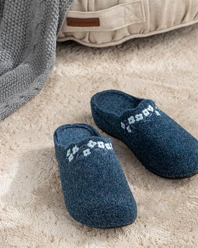 Mini Flower Пантофи За Дома Дамски, Тъмно Синьо, 37