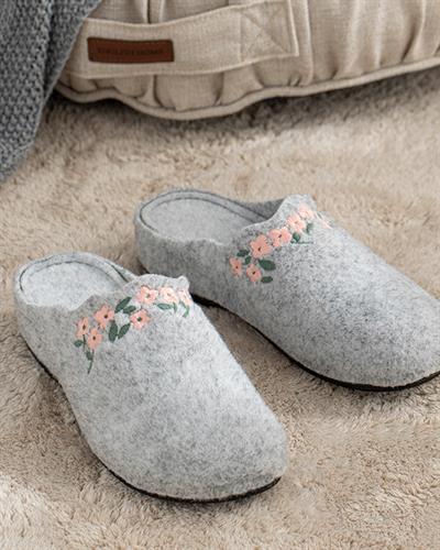 Mini Flower Домашни Чехли Жена Филц 38 Сив