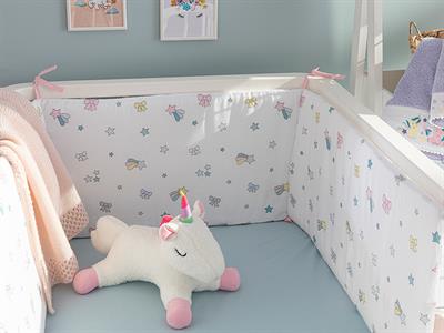 Mini Unicorn Бебешки Протектор За Матрак 40x200 см Розов