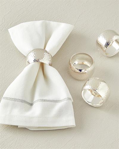 Miotal Metal 4 Pcs Napkin Ring 5 cm Silver.