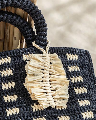 Mirena Чанта Дамски, Rafya, Черно, 33X30X10 Cm