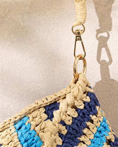 Mirinda Чанта Дамски, Rafya, Тъмно Синьо, 30 X 22 Cm