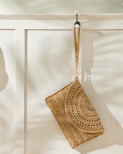 Mirinda Чанта Дамски, Rafya, Естествен, 30 X 22 Cm