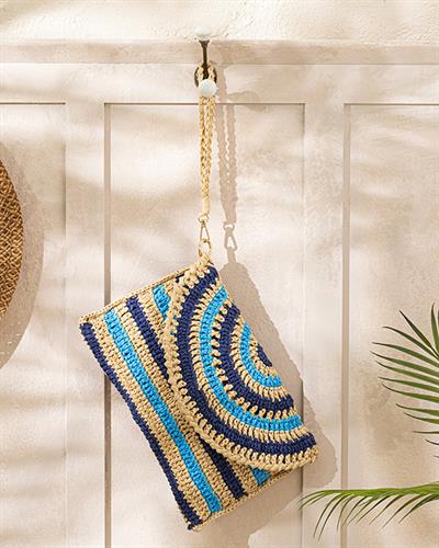 Mirinda Чанта Дамски, Rafya, Тъмно Синьо, 30 X 22 Cm