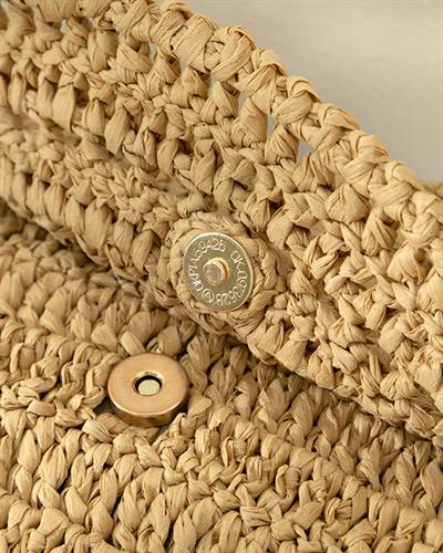 Mirinda Чанта Дамски, Rafya, Естествен, 30 X 22 Cm