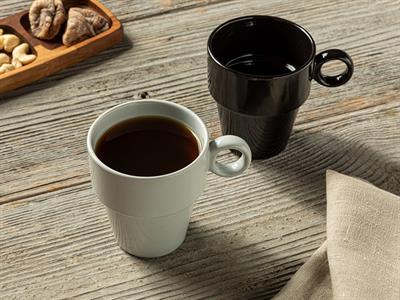 Misteri Чаша 2Бр., Керамика, Черно-Сиво, 280 Ml