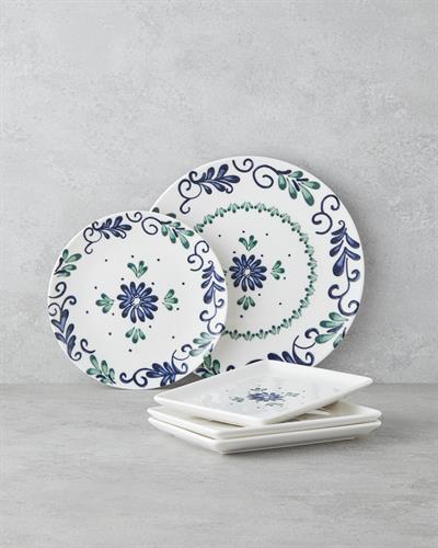 Сервиз за закуска и предястия Порцелан 18 части за 6 души Син