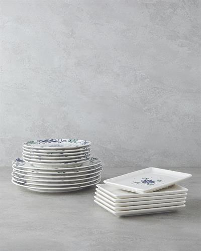 Сервиз за закуска и предястия Порцелан 18 части за 6 души Син