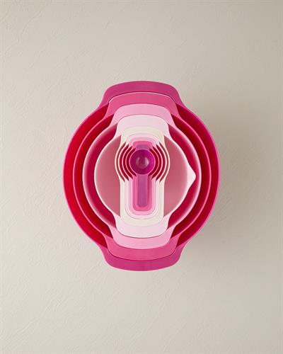 Mix Me Купа За Разбъркване 9 части Пластмаса 31 см Розов