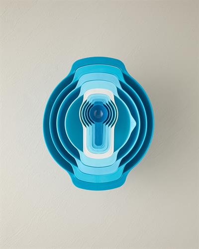 Mix Me Купа За Разбъркване 9 части Пластмаса 31 см Син