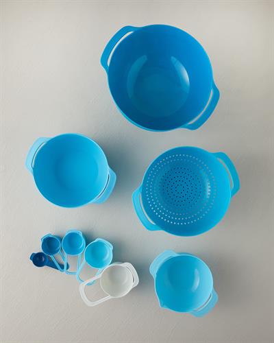 Mix Me Купа За Разбъркване 9 части Пластмаса 31 см Син