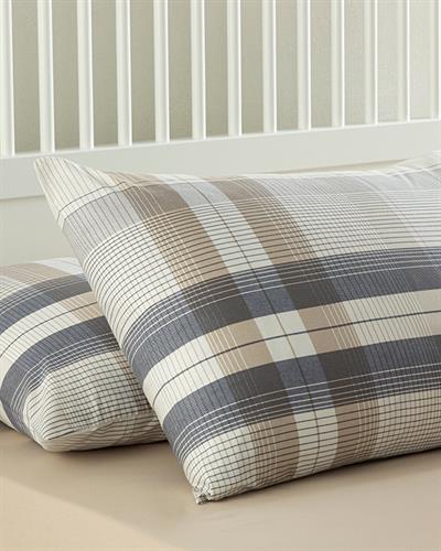 Modern Check Калъфка За Възглавница 2 бр. Памучен 50x70 см Морскосин