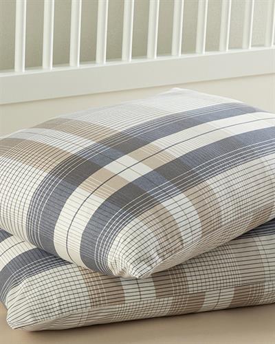 Modern Check Калъфка За Възглавница 2 бр. Памучен 50x70 см Морскосин