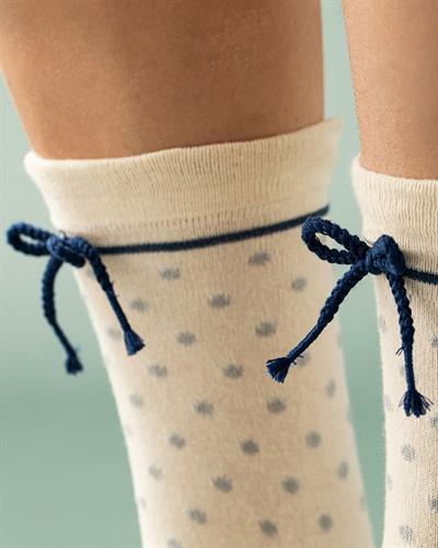 Modern Dot Чорап С Дълга Дължина Дамски, Памучен, Екру, 36-40