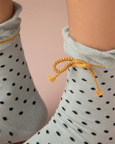 Modern Dot Cotton Women Long Length Sock 36-40 Gray
