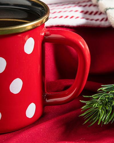 Modern Dots Чаша Емайлиран 350 мл Червен
