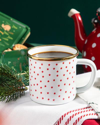 Modern Dots Чаша Емайлиран, Бяло, 350 Ml