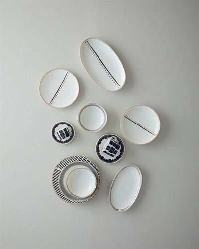 Modern Glow Плато Костен порцелан 25 см Бял