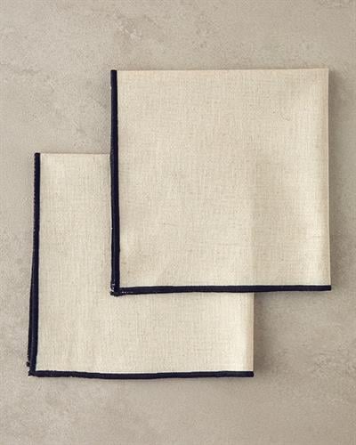 Modern Linen Салфетки За Гости 2 бр. Памук 35x35 см Кремав