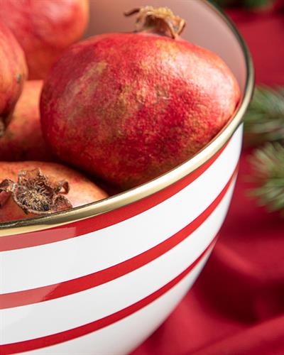 Modern Lines Enamel Mixing Bowl 24 cm Red