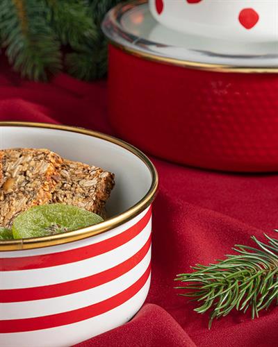 Modern Lines Кутия За Съхранение 3 бр. Емайлиран 12-14-16 см Червен