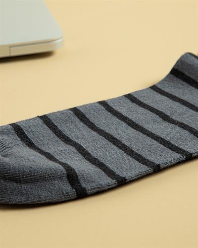 Modern Lines Cotton Mens Long Length Sock 40-44 Anthracite