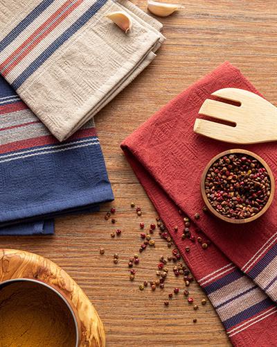 Modern Moire Кърпа За Изсушаване Памучен, Бордо Червено, 45 X 65 Cm