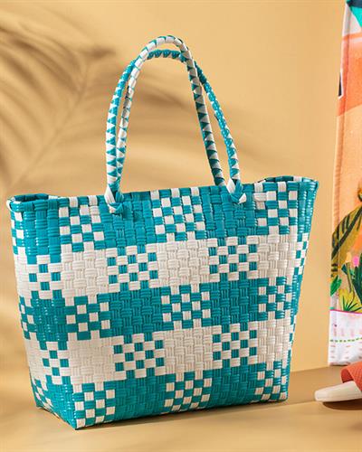 Modern Patch Чанта Тюркоаз, 34*14*32 Cm