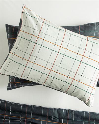 Modern Plaid Калъфка За Възглавница 2 бр. Памучен 50x70 см Сив