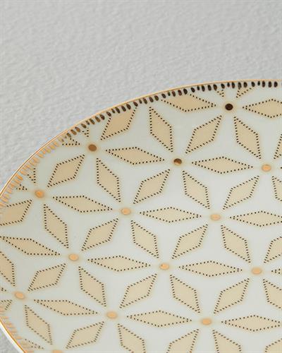 Modern Sense Чиния За Торта Костен порцелан 20 см Бял