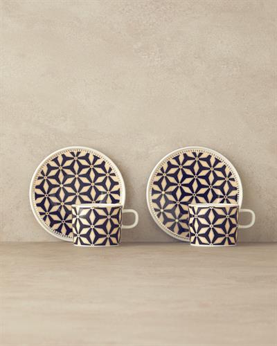 Modern Sense Сервиз За Чай 4 части за 2 души Костен порцелан 200 мл Черен