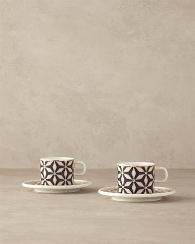 Modern Sense Комплект С Чаши За Кафе 4 части за 2 души Костен порцелан 90 мл Черен