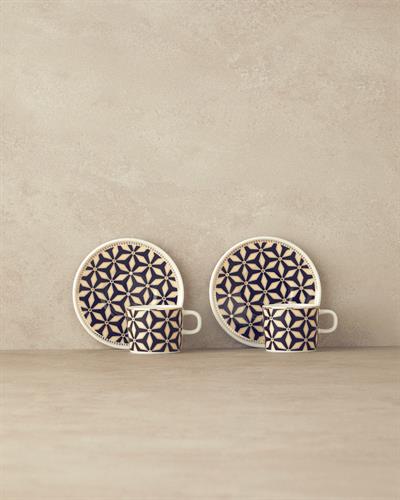 Modern Sense Комплект С Чаши За Кафе 4 части за 2 души Костен порцелан 90 мл Черен