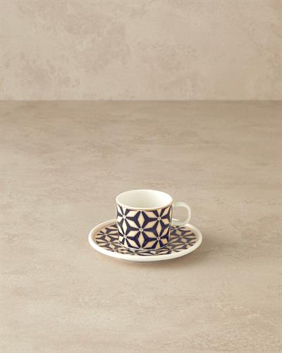 Modern Sense Комплект С Чаши За Кафе 4 части за 2 души Костен порцелан 90 мл Черен