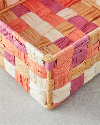 Modern Square Кошница Хартиено влакно 18x18x8см Оранжев