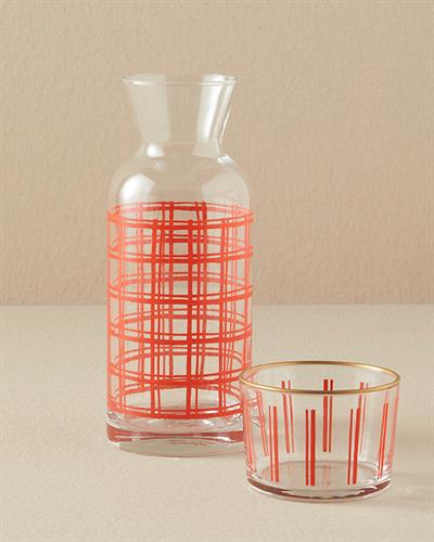 Modern Square Glass Bedside Water Bottle 700 ml Black