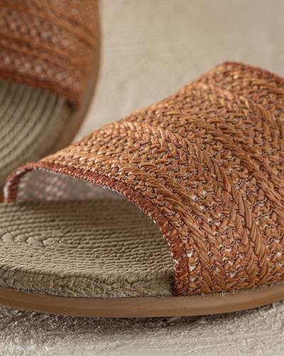 Modern Straw Women Sandals 37 Brick Red