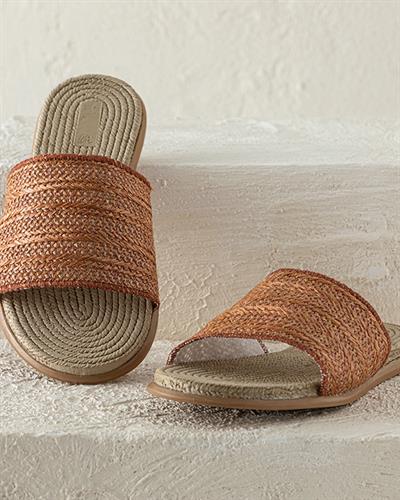 Modern Straw Women Sandals 37 Brick Red