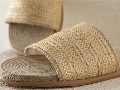 Modern Straw Women Sandals 38 Natural