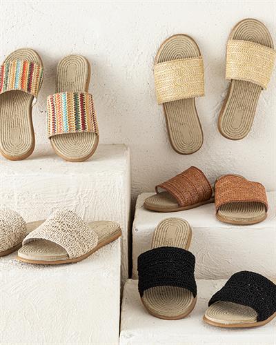 Modern Straw Women Sandals 38 Brick Red