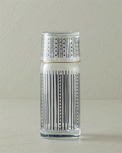 Glass Bedside Water Bottle 700 ml Black