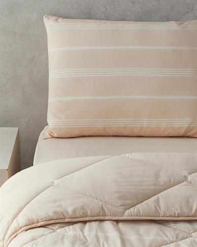 Modern Stripe Комплект За Сън Единичен Полипамук 155x215 см Бежов