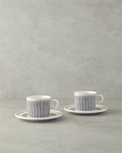 Modern Touch Сервиз За Чай 4 части за 2 души Костен порцелан 200 мл Черен