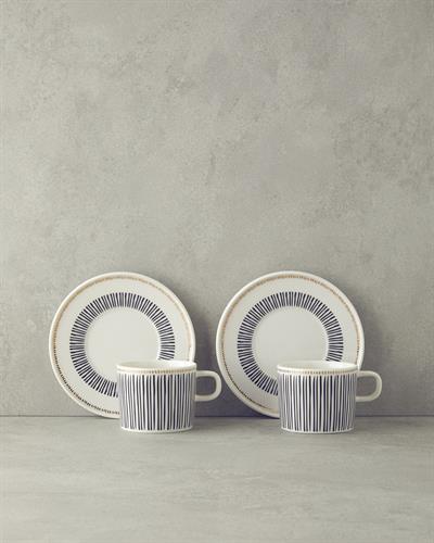 Modern Touch Сервиз За Чай 4 части за 2 души Костен порцелан 200 мл Черен