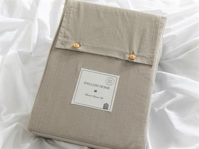 Moderna СПАЛНО БЕЛЬО КОМПЛЕ Двоен Düz Flamlı 200x220 cm Sand Beige