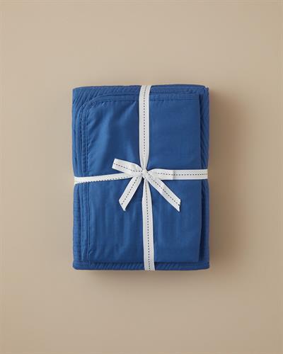 Modish Комплект Кувертюра За Легло Единичен Многофункционален 160x220 см Морскосин