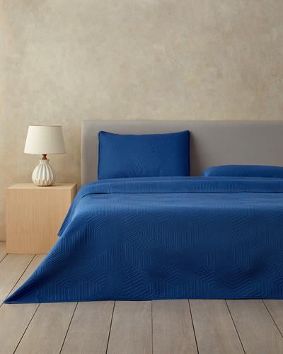 Modish Комплект Кувертюра За Легло Единичен Многофункционален 160x220 см Морскосин