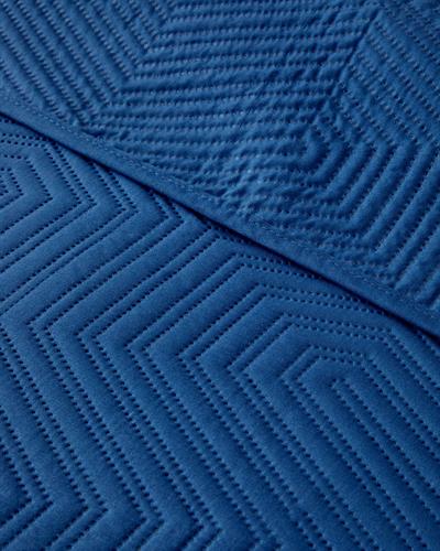 Modish Комплект Кувертюра За Легло Единичен Многофункционален 160x220 см Морскосин