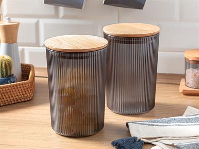 Mona Кутия За Съхранение 2Бр., Пластмасов, Пушен, 1500 Ml